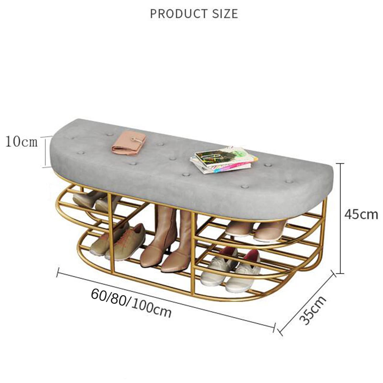Tapicerowana ławka na buty z aksamitnym siedziskiem, meble akcentujące do salonu, stylowe przechowywanie i dekoracja wejścia, nowoczesny design do organizacji domu