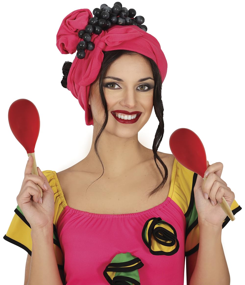FIESTAS GUIRCA | Red Wooden Maraca (7.9 in) - Musical Instrument for Parties and Celebrations - Fancy Dress Accessory for Carnival and Halloween - Ideal for All Users - Red