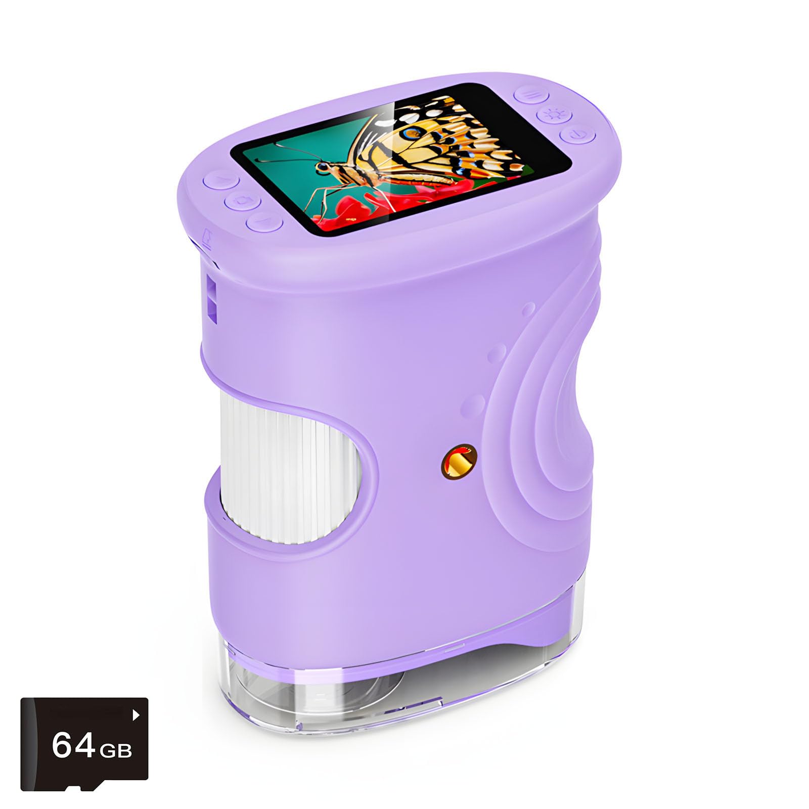 Jiingekk Boys Purple Child Friendly Digital Microscope 2Inch Display Camera Handheld Magnifier With Builtin Led Light Handheld Digital Magnifier For Kids