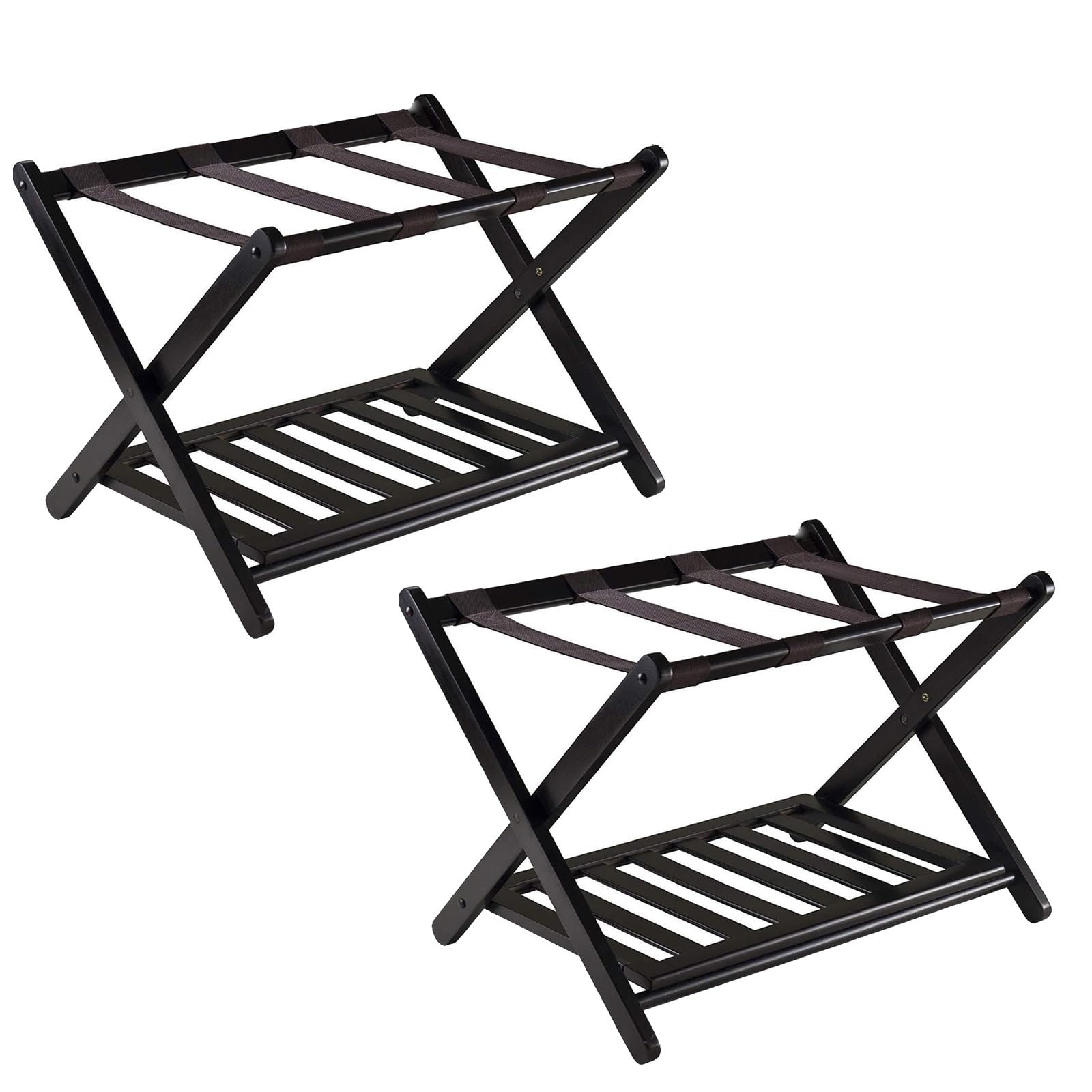Support de valise en bois pour une chambre d'amis accueillante