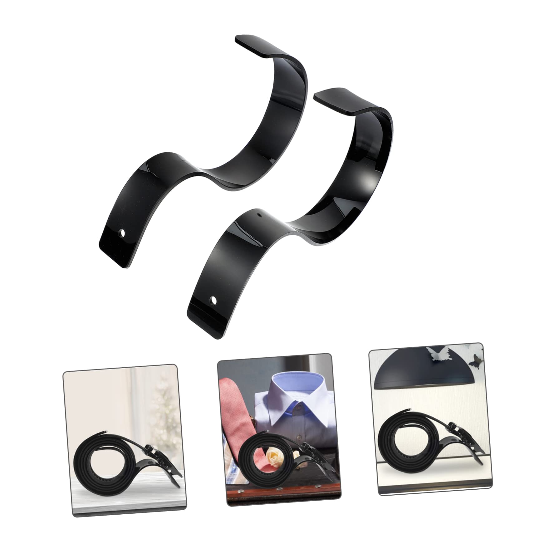 ABOOFAN 2pcs Acrylic Belt Display Stands Creative Belt Racks for Supermarkets High-Grade Holders Transparent Wide Retail Spaces