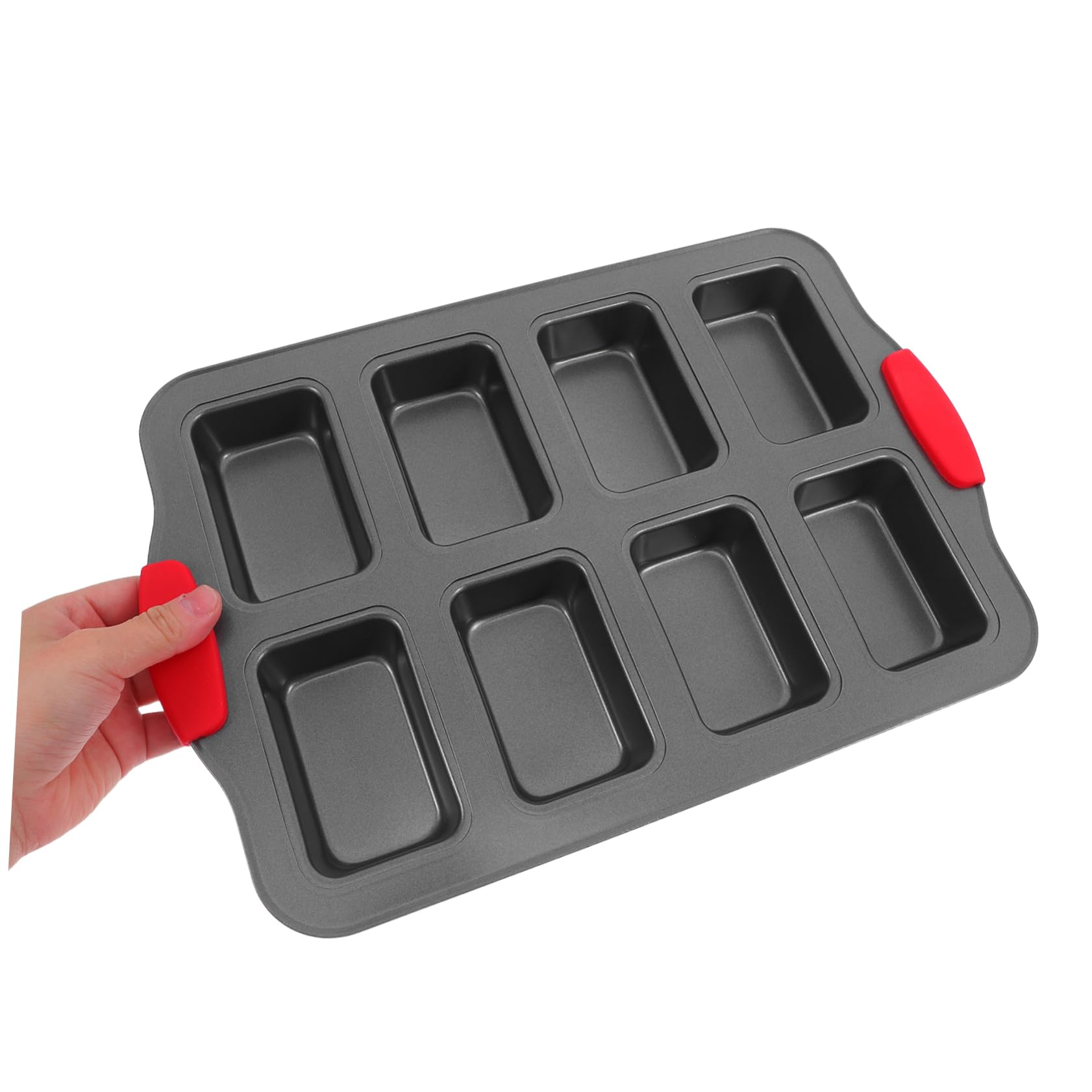 Zerodeko Molde Rectangular para Cupcakes de 8 Cavidades de Acero Inoxidable con Revestimiento Antiadherente, con Mangos Resistentes al Calor para Hornear Pasteles en Casa