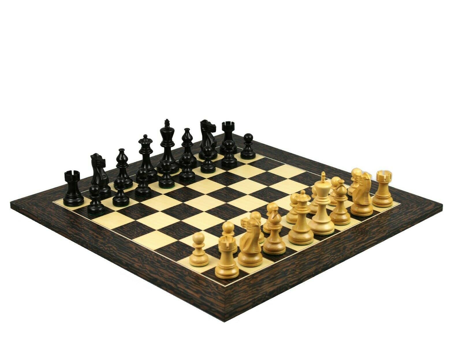 Set di scacchi in legno Tiger Ebano Tavola da 20 pollici Ebanizzati Classici Staunton Pezzi 9,75 pollici