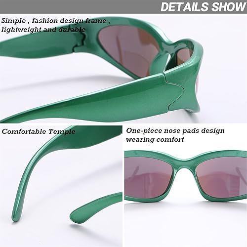 Miniatura 4 de Gafas de sol modernas envolventes para hombres y mujeres, gafas de sol deportivas ovaladas y oscuras