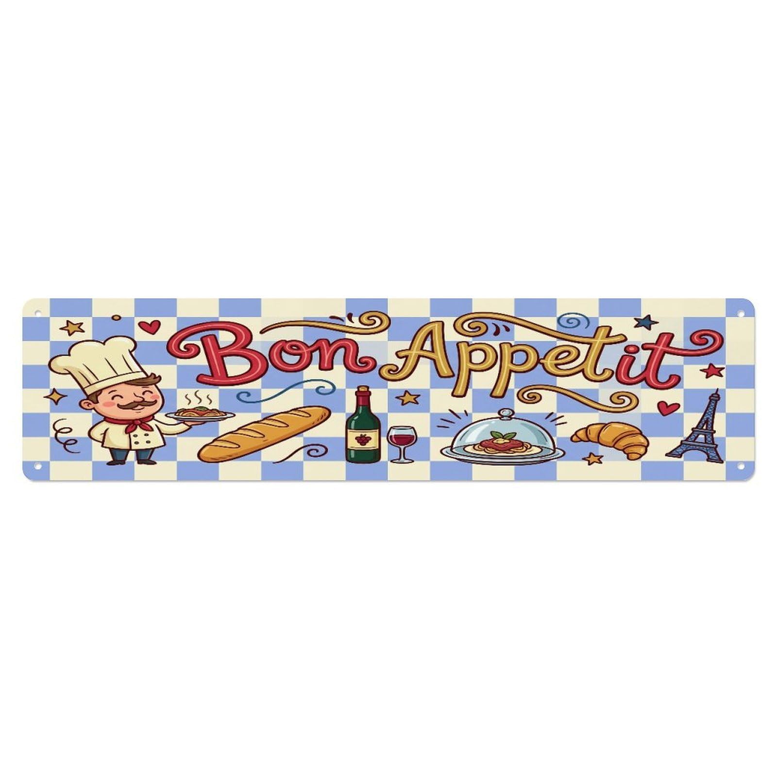 Metal Tin Sign Bon Appetit Dining Eat