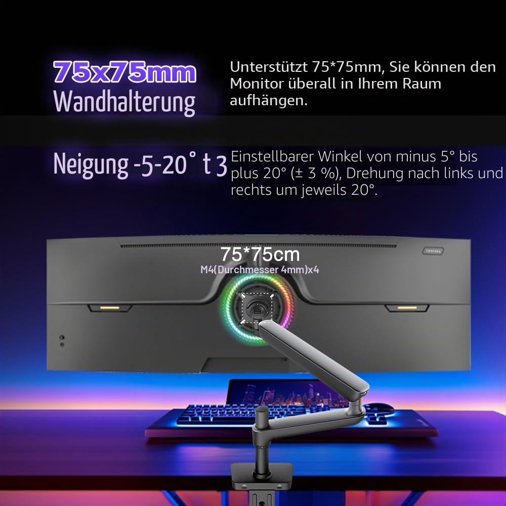 Viewedge Moniteur Gaming incurvé 49 Pouces 240 Hz 1 ms | HDR 5120x1440 HDMI 2.1, DisplayPort 1.4, USB-C, Hub USB Schwarz