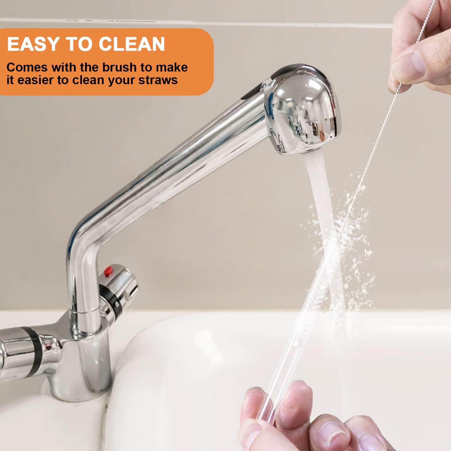 8Pack Replacement Straws for Stanley 40oz 30oz 20oz 14oz Tumbler, Airboat Reusable Clear Straws Compatible with Stanley Adventure Quencher Travel Mug Cup, Plus Cleaning Brush - Image 5