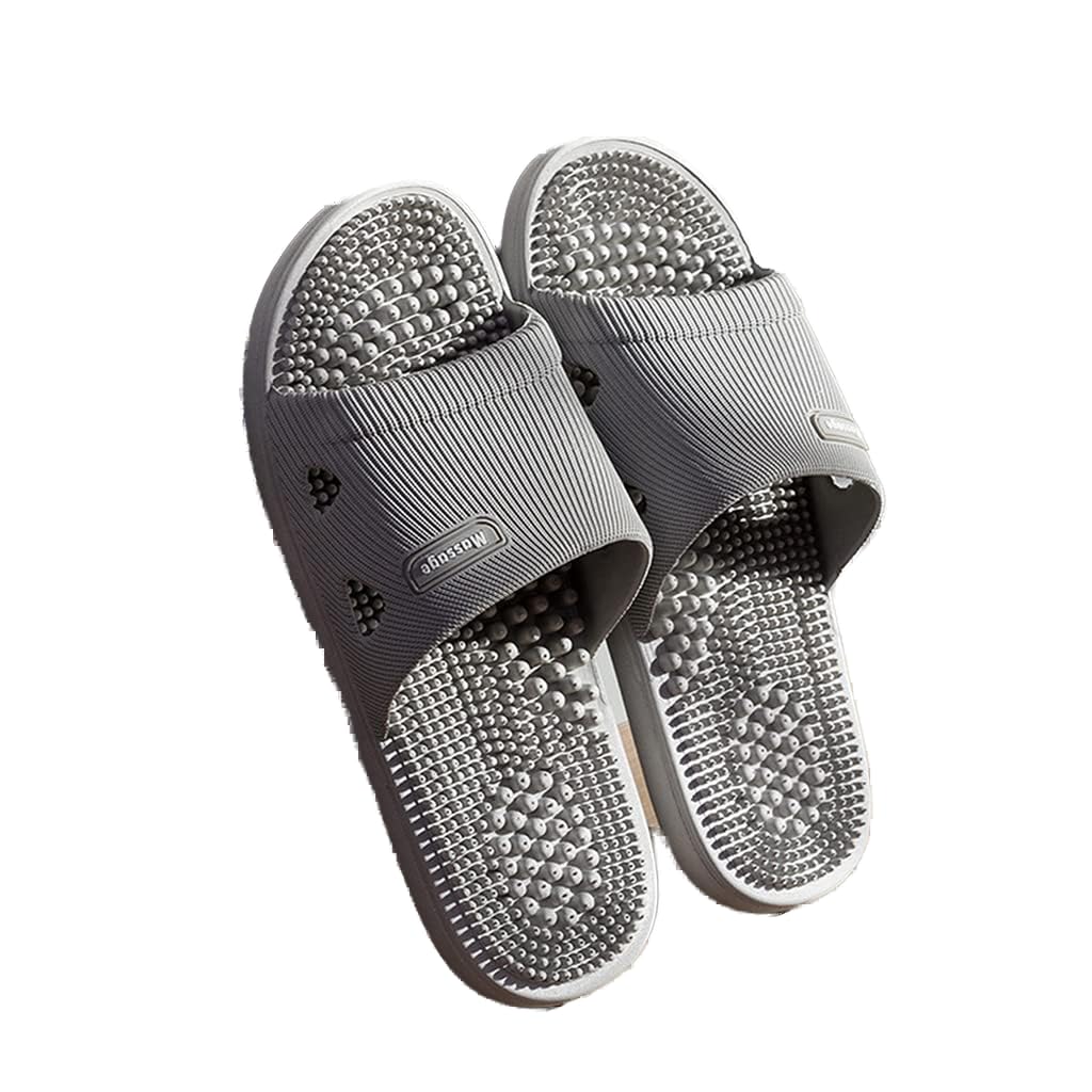 Pantofole Massaggianti Donna Uomo – Ciabatte Estate Con Noduli Riflessologia – Grigio Scuro (Taglia 42/43) - 2