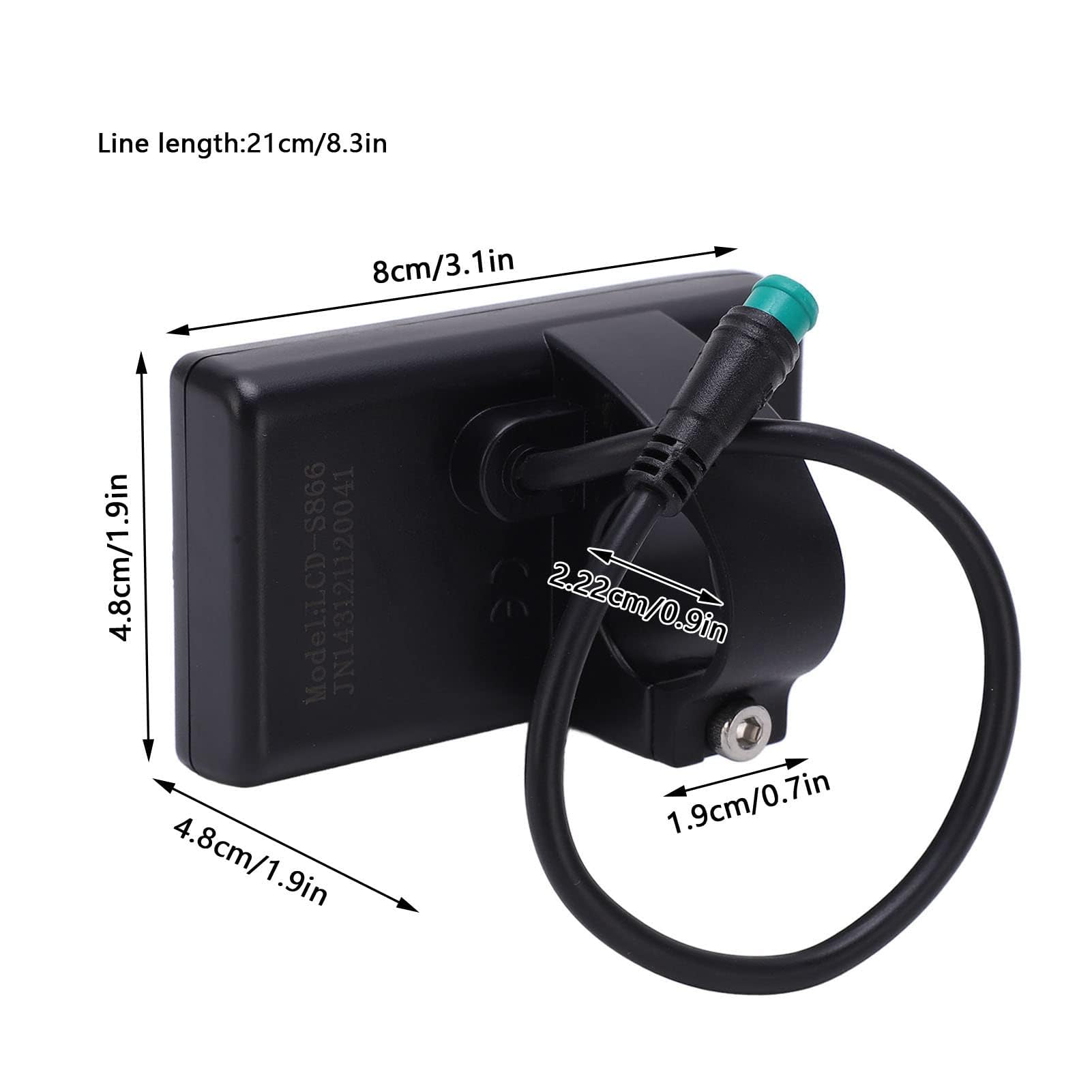 Ejoyous S866 LCD Wyświetlacz, komputer wodoodporny do roweru elektrycznego S866 z miernikiem wyświetlacza 24 V 36 V 48 V z panelem sterowania z kablem połączeniowym z wodoodpornym złączem