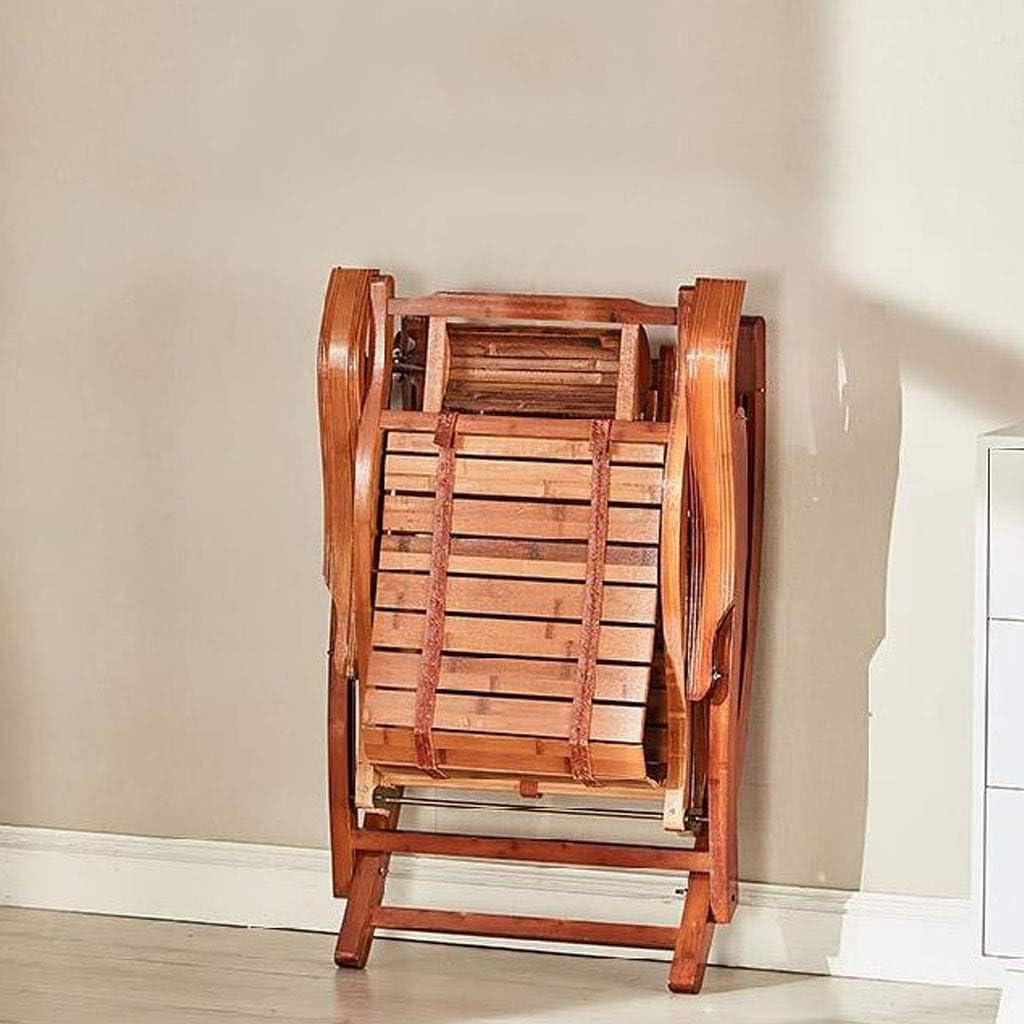 Folding Recliner Bamboo Lounge Chair Recliner Rocking Folding Reclining Sunloungers Adjustable Gear for Garden Patio Leisure Relaxation Chair