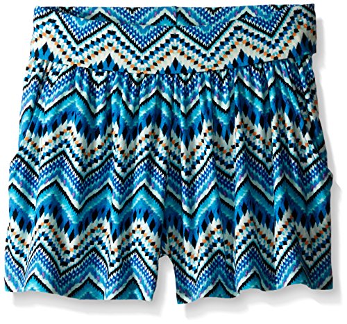 Derek Heart Girls' Big Print High Short W/Roll Over Waist Band