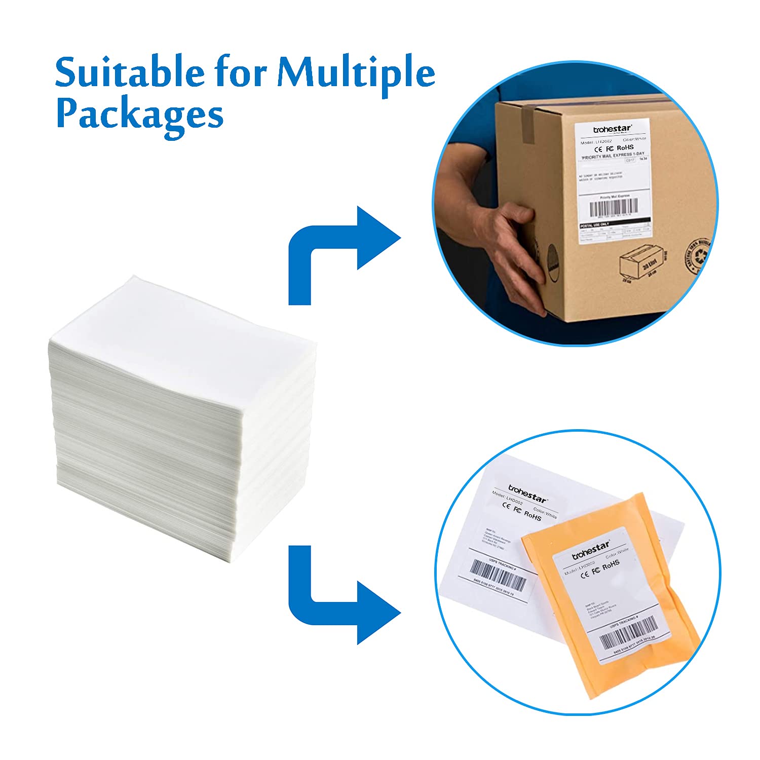 Rouleau de papier thermique pour imprimante thermique 10 x 15 cm 500 pages 100 x 150 mm