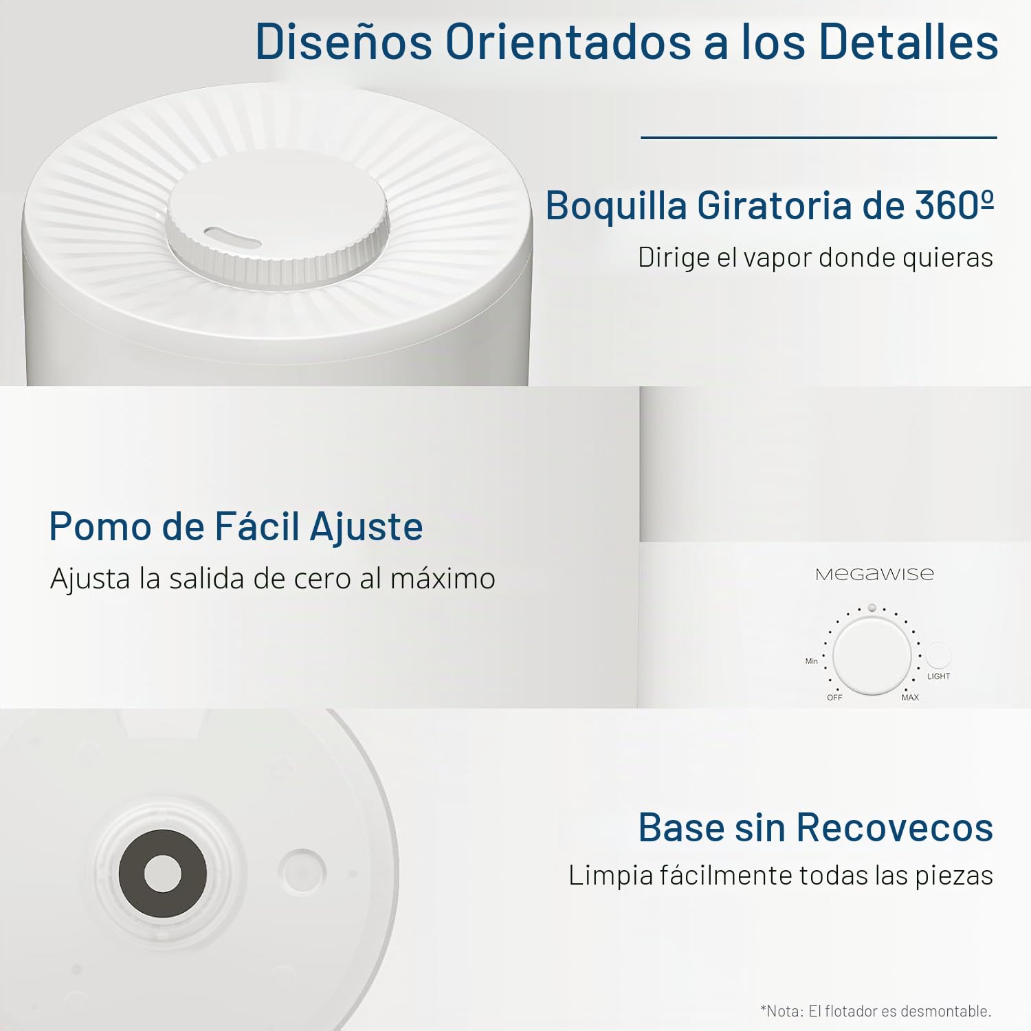 H1-XIT - Paquete de 2 humidificadores de niebla fría de 2 L, recarga superior, salida de niebla nana, sin fugas, para bebé, dormitorio, sala de estar