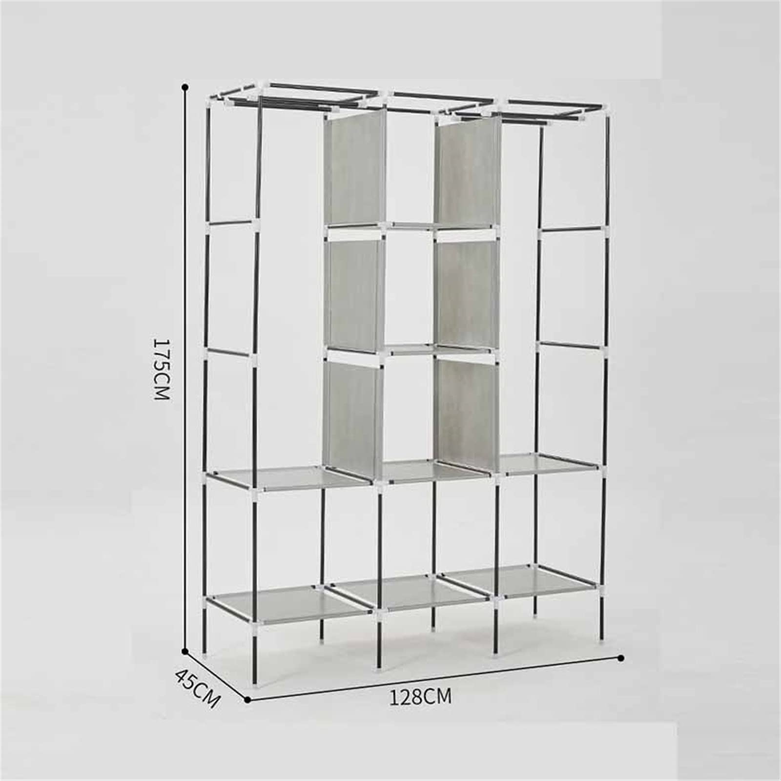 Szafa tekstylna Szafka, przenośna szafa na ubrania z tkaniny Otwarty schowek Organizator Meble do sypialni 175 * 45 * 128 CM (Rozmiar: 175 * 45 * 128 CM, Kolor: A) (B 175 * 45 * 128 CM)