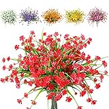 BINDUO 6 Pcs Artificial Flowers Fake Plants Faux Outdoor Plastic Daffodil Flower UV Resistant Hangin