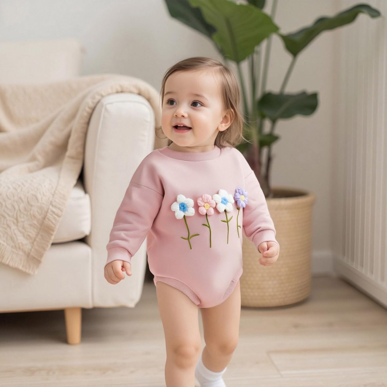 YINGISFITM Newborn Baby Girl Clothes Love Heart Long Sleeve Bubble Romper Sweatshirt Onesie Infant Valentines Spring Outfits - Image 2