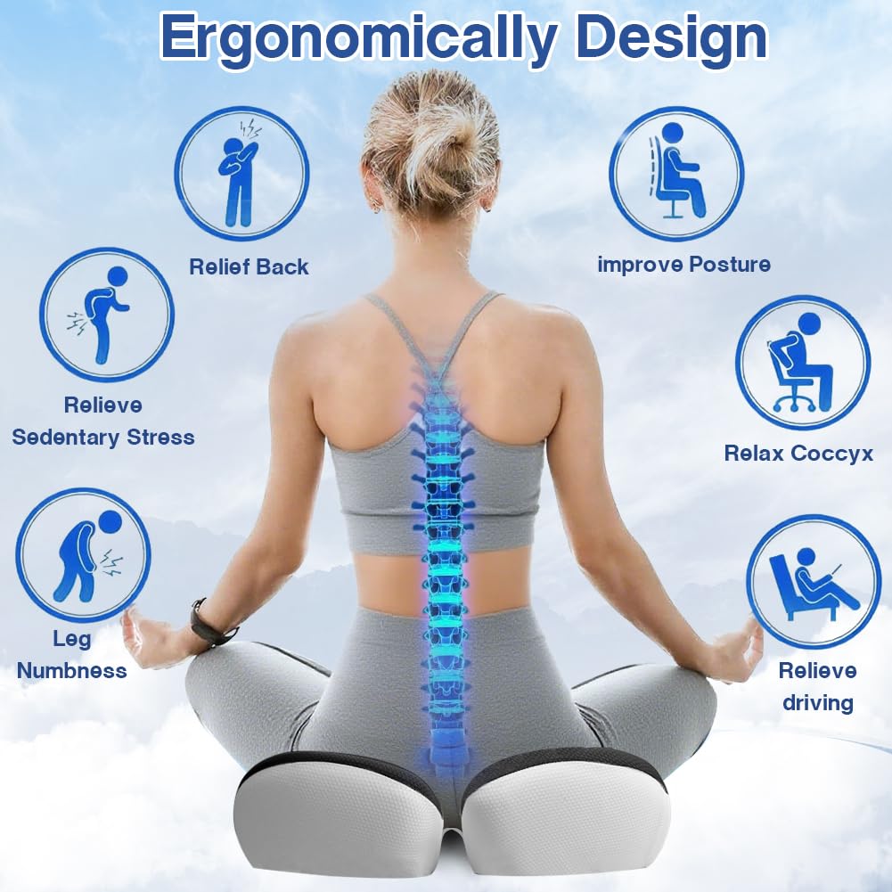 Seat Cushions Comfort Memory Foam Cushion for Office Chair Car Seat Donut Cushion for Coccyx Tailbone Pain Relief — view 5