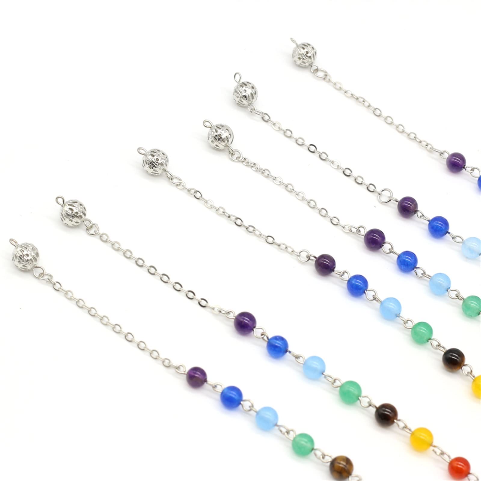 Raumdekoration 1PC Naturstein Wahrsagerei Pendel Kristall Quarz Mekabal Wahrsagerei Sechseckiges Prisma Zauberstab DIY Schmuck (Color : Tourmaline, Size : 36CMPendant)