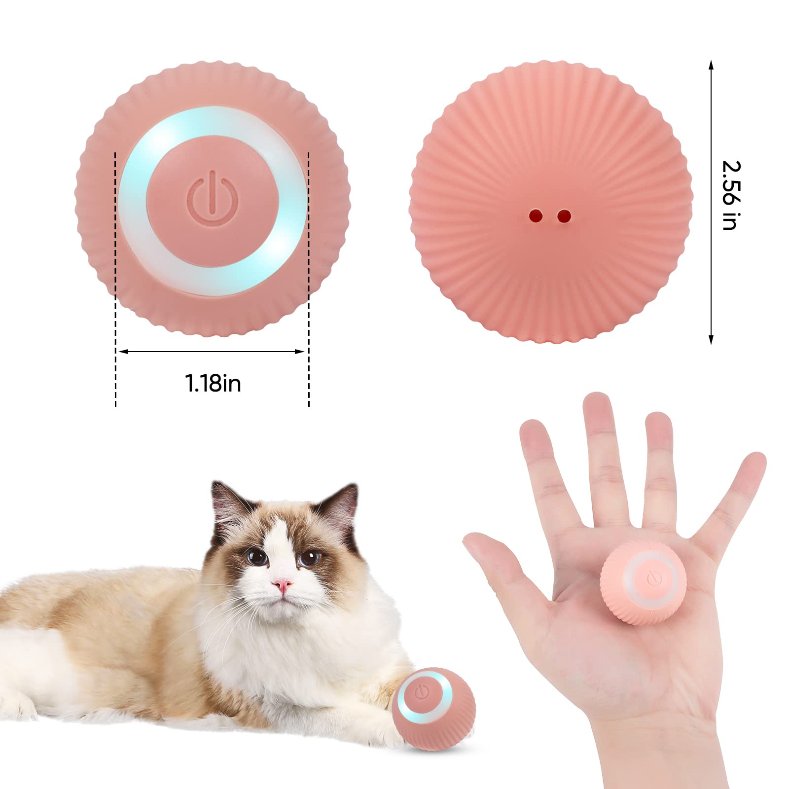 Juguete Láser Automático Para Gatos Con Movimiento Aleatorio – Recargable, Activado Por Movimiento, 3 Modos De Velocidad
