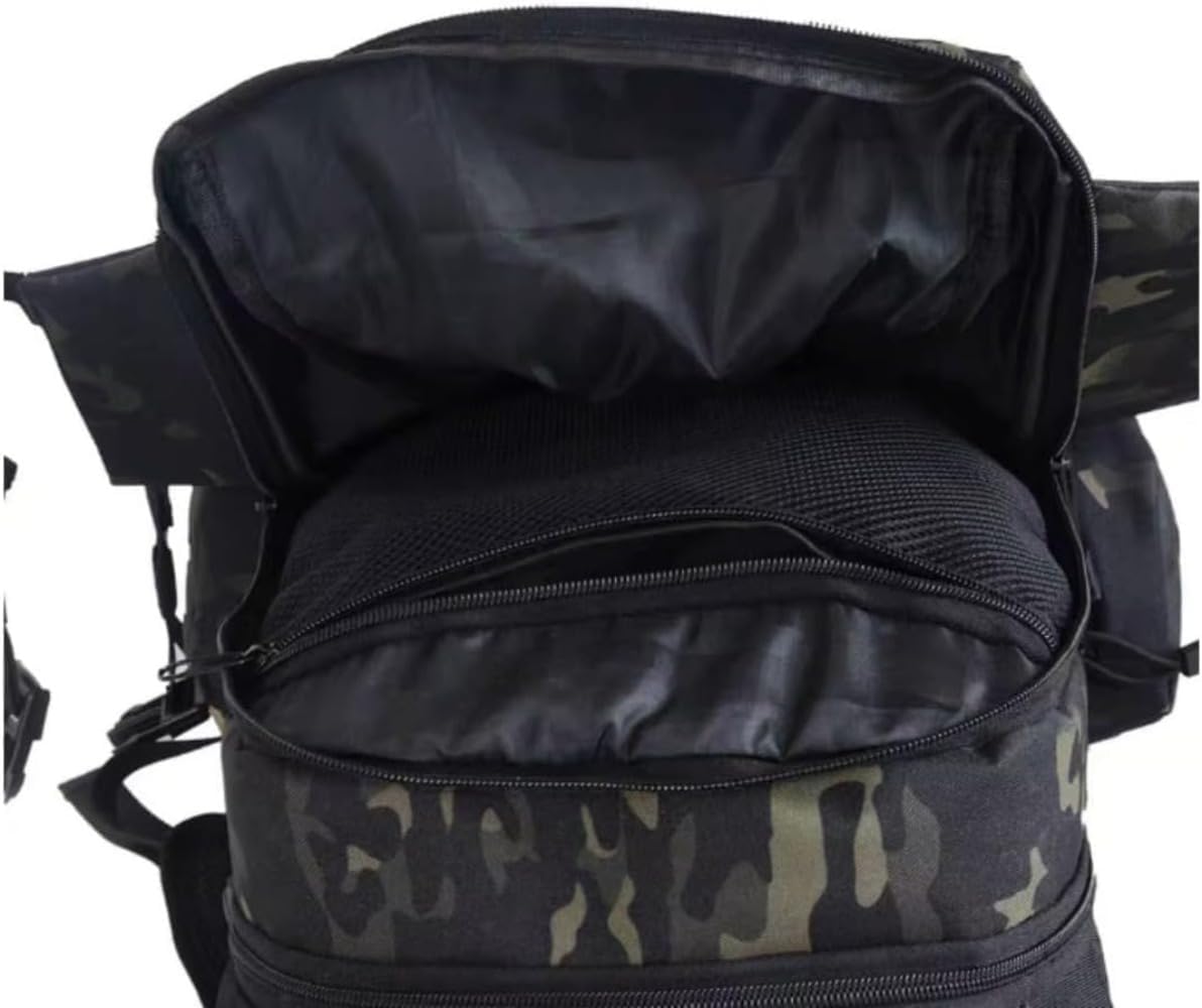 [Vinebeautiful] アウトドアキャンプハイキングバックパックリュックサックメンズタクティカルカモフラージュ防水ショルダー