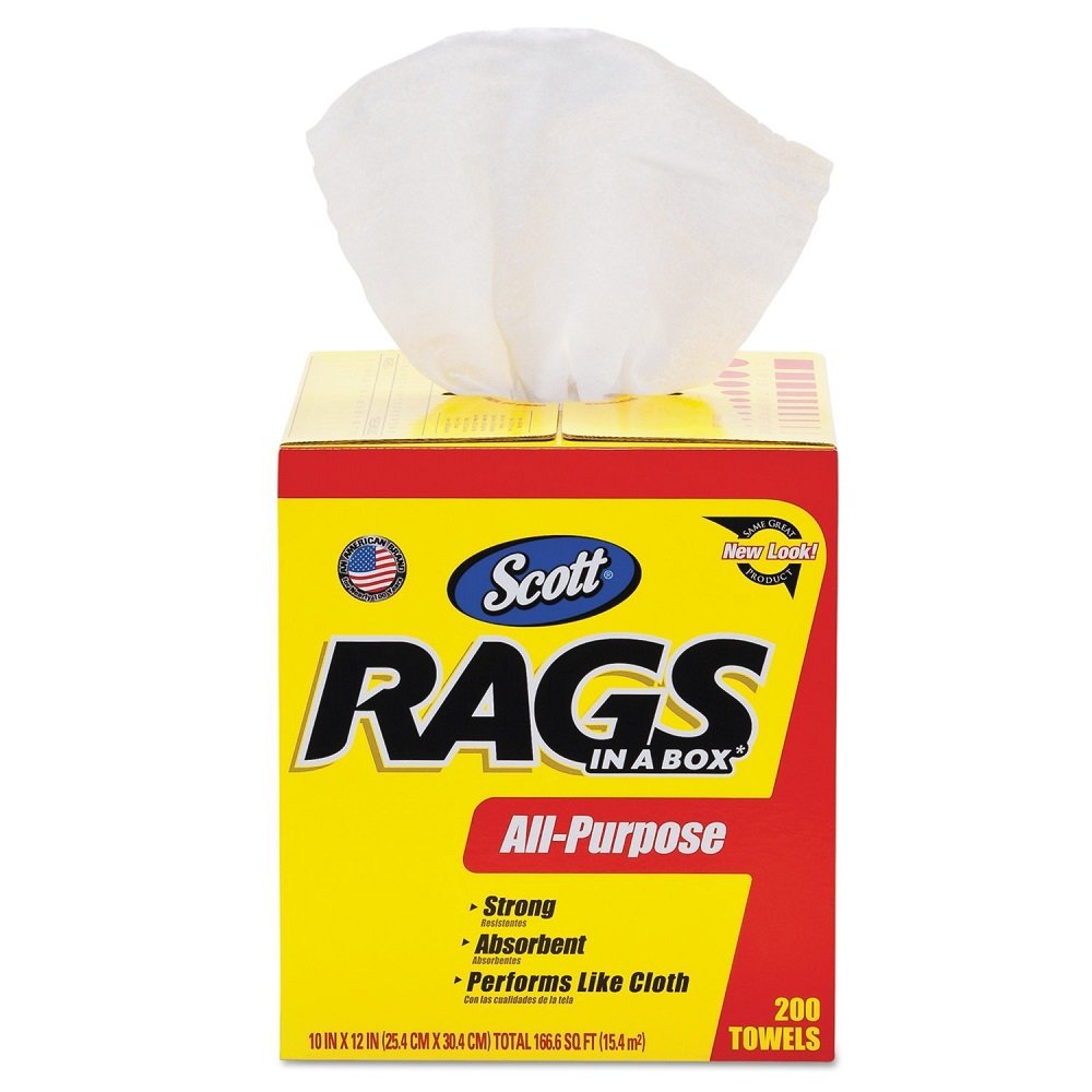 Scott XYgMCk Rags In A Box (75260), White, 200 Shop Towels per box, 1600 Towels (3 Pack)