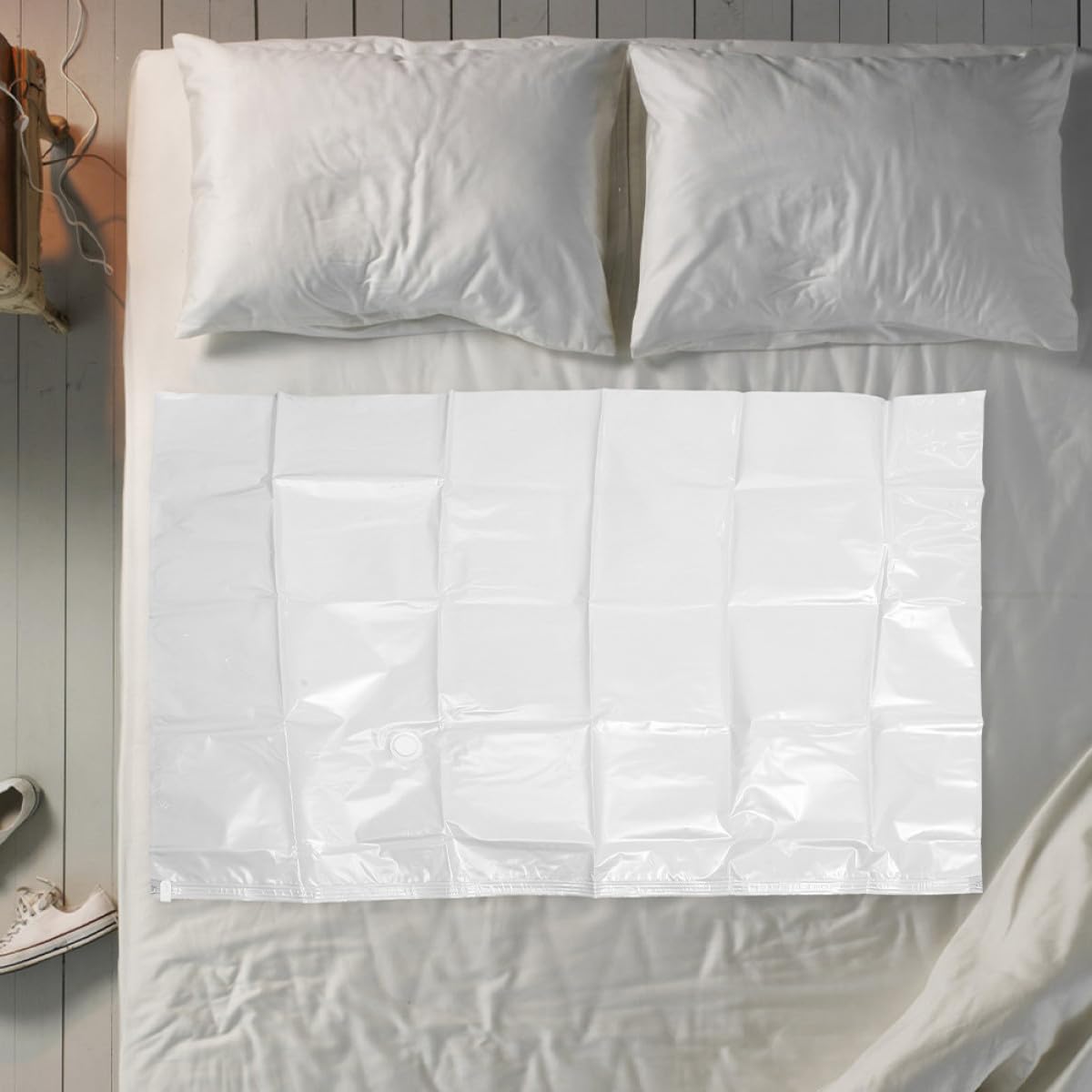 TOYANDONA Sacchetti Sottovuoto per Materassi 150x100 Cm 2 Pezzi, Sacchi Compressione Ispessiti in Plastica Riutilizzabili, Borsa Portaoggetti per Vestiti e Biancheria, Soluzione Salvaspazio