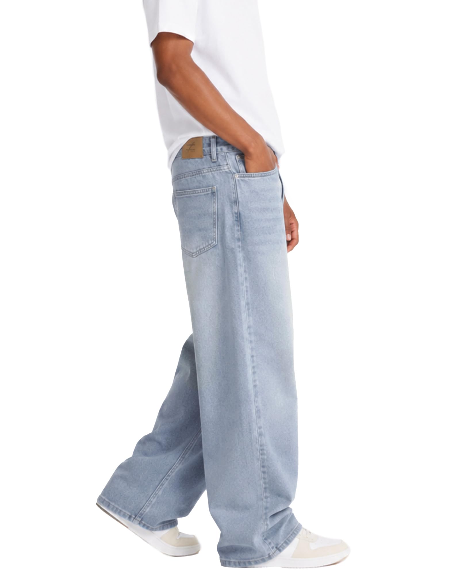 Zylioo Baggy Jeans Pantalon en jean extra long pour homme