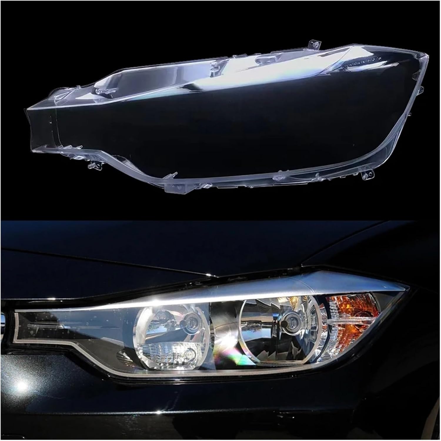 Mcsstore Car Replace Headlight Shell Light Caps Lampshade Glass Lens Cover Compatible For BMW 3 Series F30 F35 320i 328i 316i 335i 2013 2014 2015