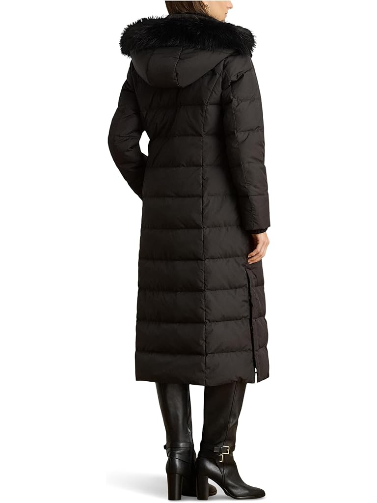 Black Lauren Ralph Lauren Ff Trim Puffer 50/50 45"