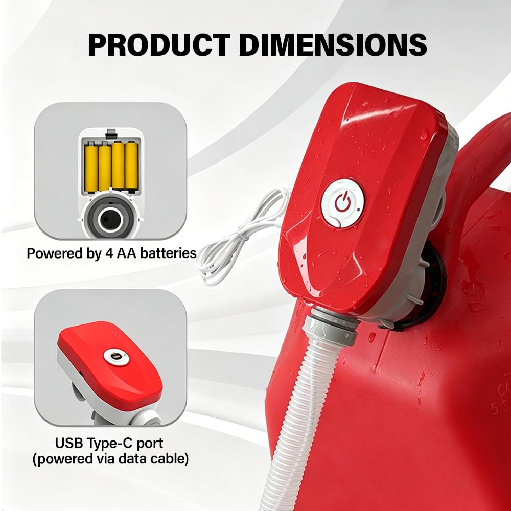 Pompe Electrique Carburant, 3,2 GPM Pompe de Transfert Carburant, Pompe Essence Electrique Avec 3 Adaptateurs, Pompe à Liquide Portable Idéale pour Huile, Diesel, Essence, Eau