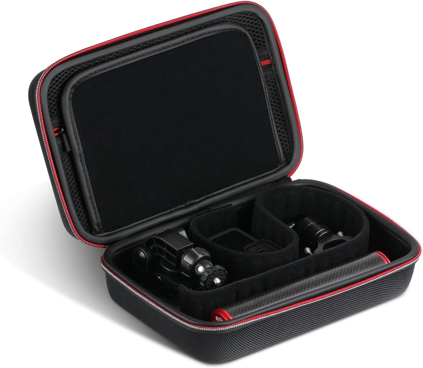 HSU Carrying Case Compatible with GoPro Hero 13/12/11/10/9/8/7/6/5/4/3+/3/DJI Osmo Action Camera, Osmo Pocket, Insta360 ONE X3 Camera and Accessories, DIY Protective Travel Case Storage Bag
