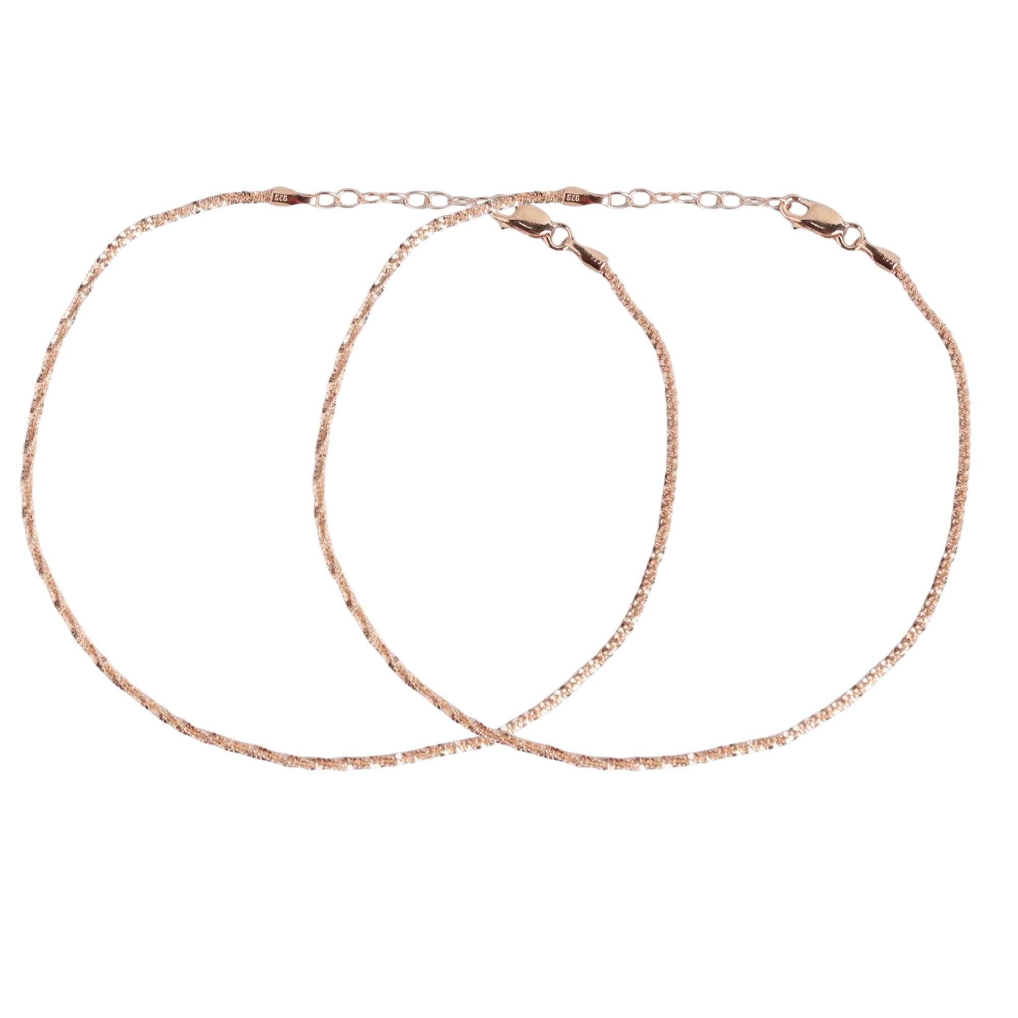 ZAVYA 925 Sterling Silver Modest Chain Rose Gold Plating Chain Anklet (Pair) | | Gift for Women & Girls | With Certificate of Authenticity & 925 Stamp (B0C37JRLCF) Amazon Price History, Amazon Price Tracker