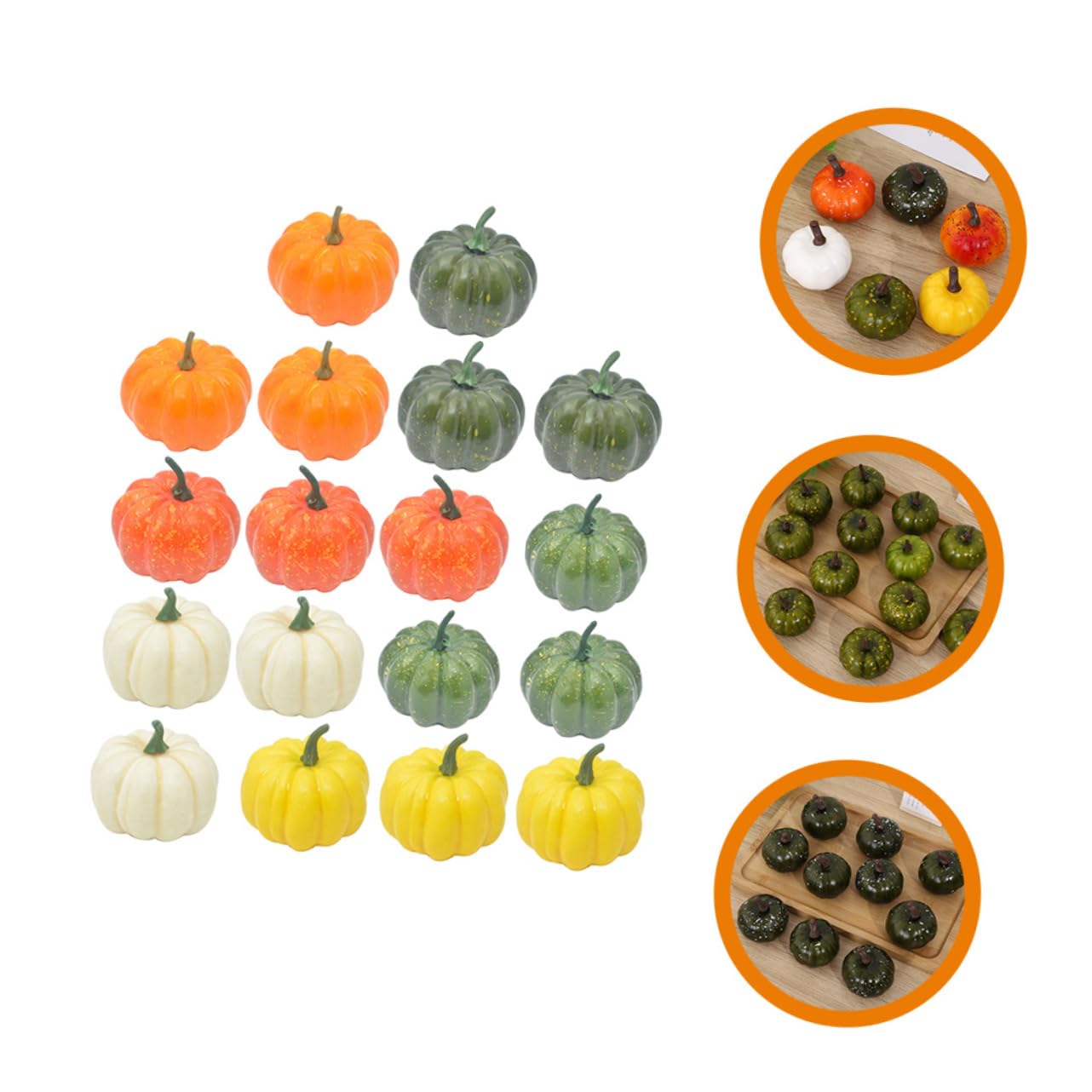 Alipis 18pezzi Zucca Decorativa per Halloween Artificiale Riproduzione di Zucca Decorazione per Tavolo Giardino Festa Realizzata in Polistirolo Espanso