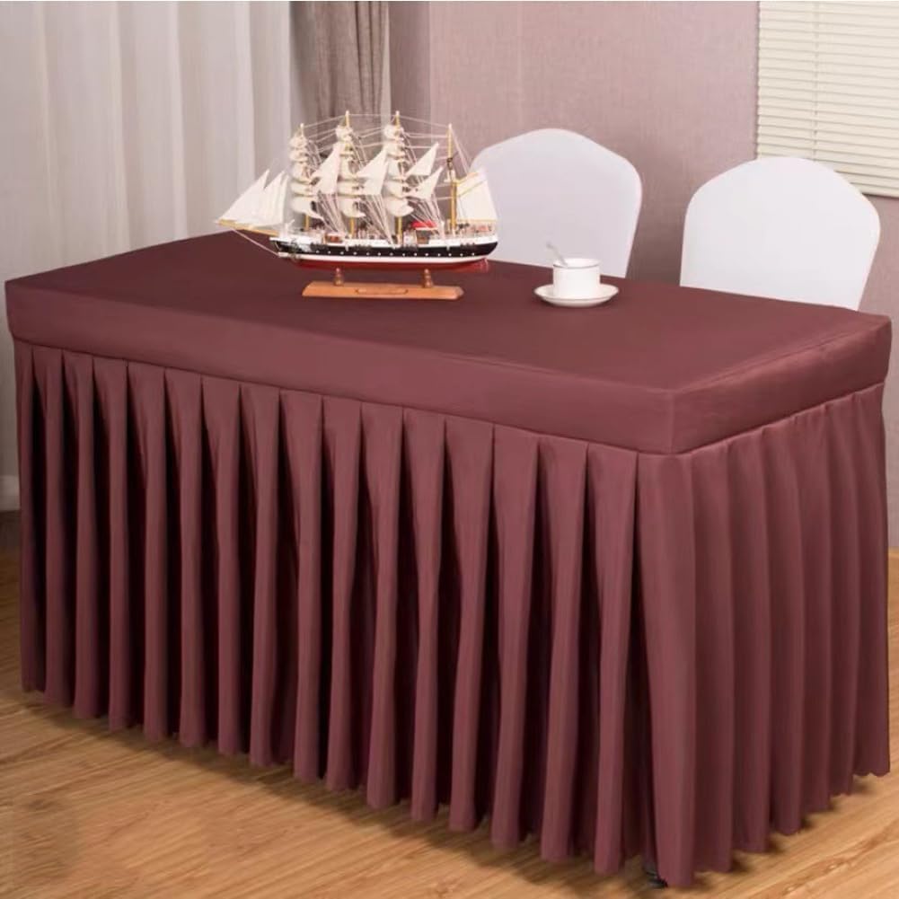 Nappes de banquet à bords volants marron foncé pour habillage de table chic