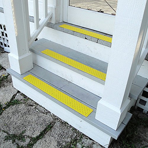 Handi-Treads Non Slip Aluminum Stair Tread, Powder Coated Safety Yellow, 3.75" X 30" With Color Matching Wood Screws, Each #TOP1
