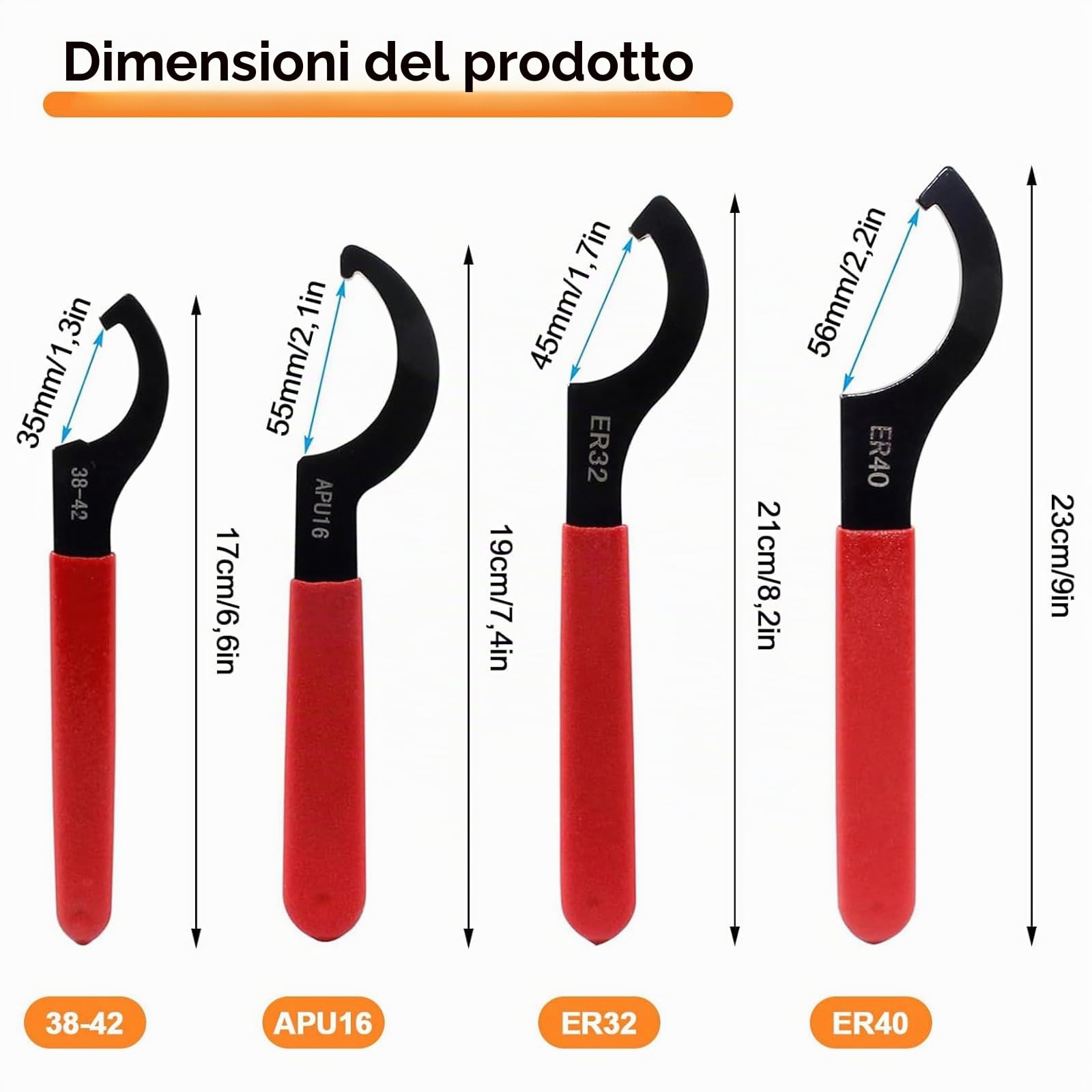 C Gancio Chiave Chiave, 4 PZ Regolabile C Gancio Chiave,Chiave a Gancio Regolabile,Strumento di Rimozione Della Chiave a Filetto per Sospensioni,Attrezzo per ammortizzatori con Impugnatura Antiscivolo