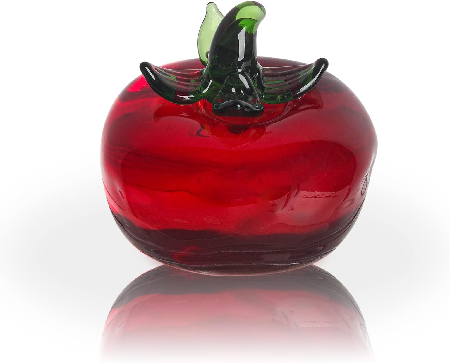 LONGWIN Glass Mini Tomatoes Collectible Figurines Paperweight Crystal Fruit Vegetables Figurine Tabletop Centerpiece Ornaments Home Decor