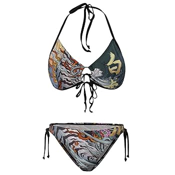 Amazon.co.jp: [UANGLI] 水着 和柄 虎柄 白虎 タイガー ビキニ