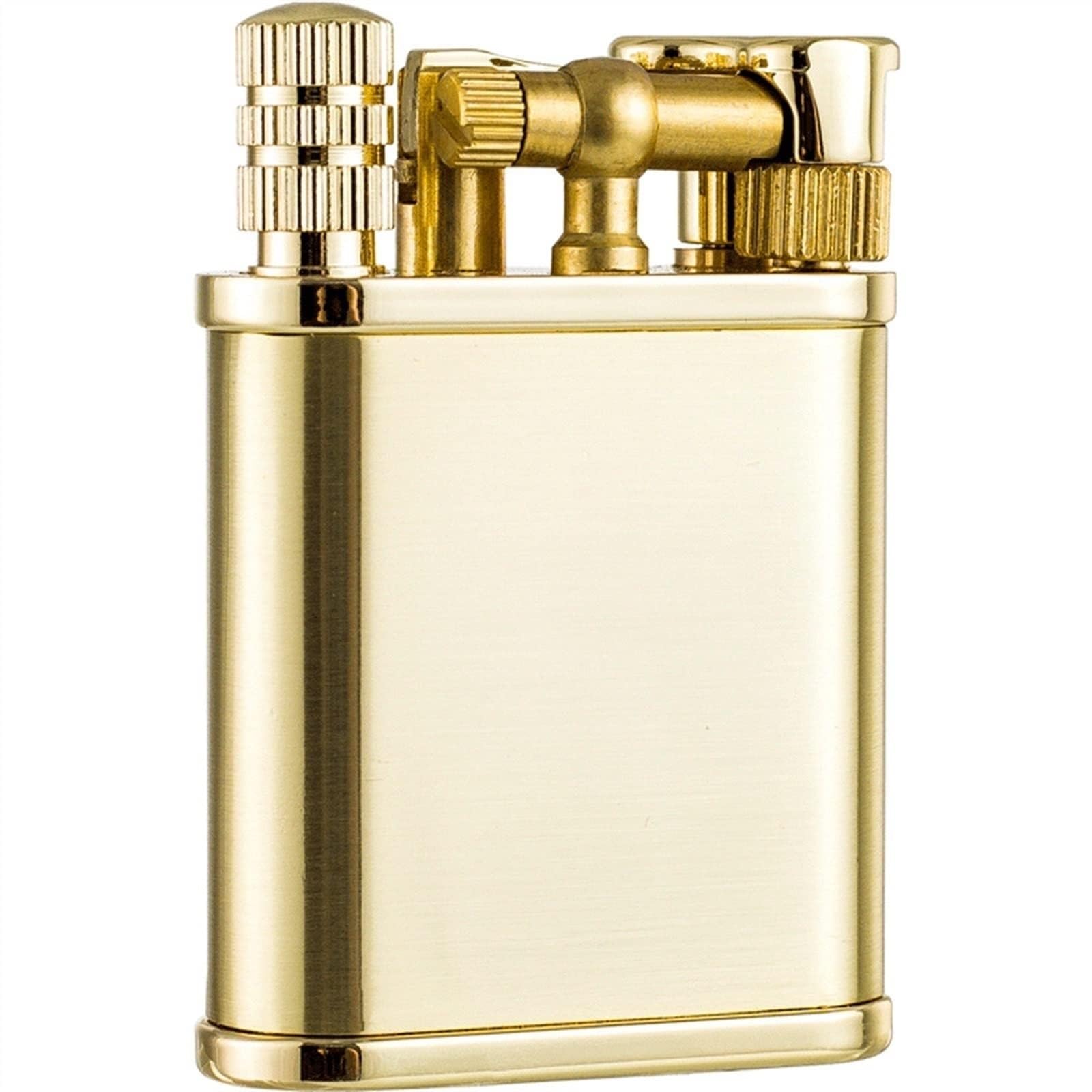 Ihgvvbfg Unisex Gold Vintage Kerosene Lighter Permanent Match Lighter Trench Lighter Soft Flame Antique Rocker Kerosene Lighter With Permanent Match Smoking Gift (Gold)