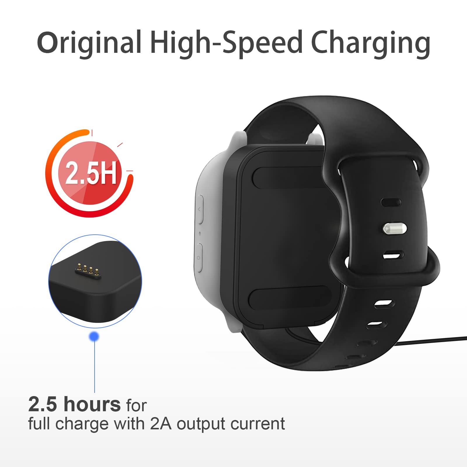 Stazione di ricarica compatibile con caricabatterie Gizmo Watch 2, dock di ricarica magnetico GEORDGY con cavo USB da 1 m, supporto per caricabatterie per smartwatch Gizmo Watch 1/2