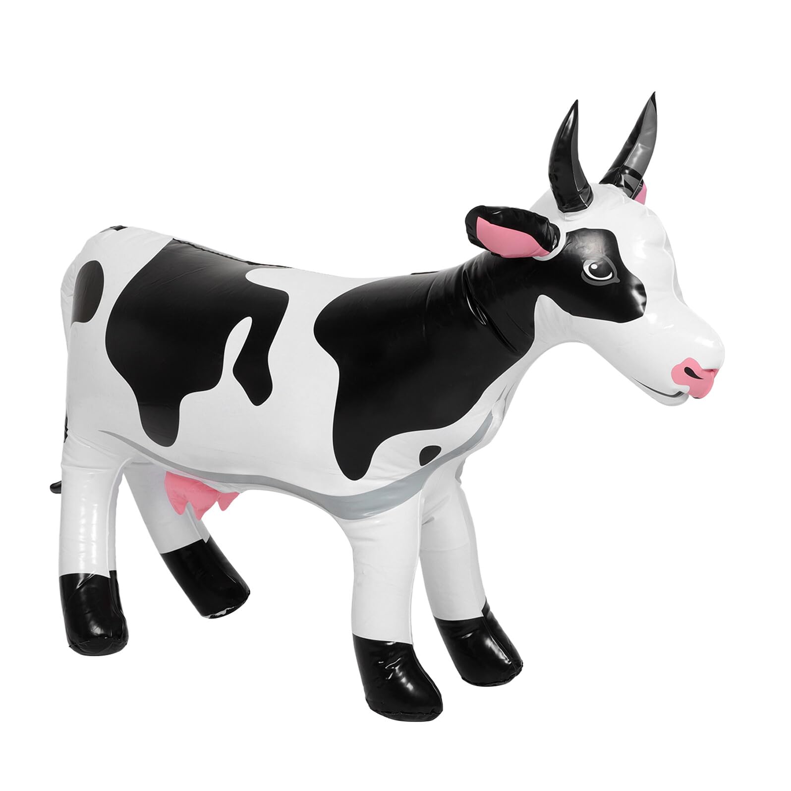 Mucca Gonfiabile Grande 90 Cm Bianca per Feste a Tema Animali da Fattoria, Giocattolo Gonfiabile Sicuro per Adolescenti, Decorazioni Gonfiabili da Giardino per Esterni