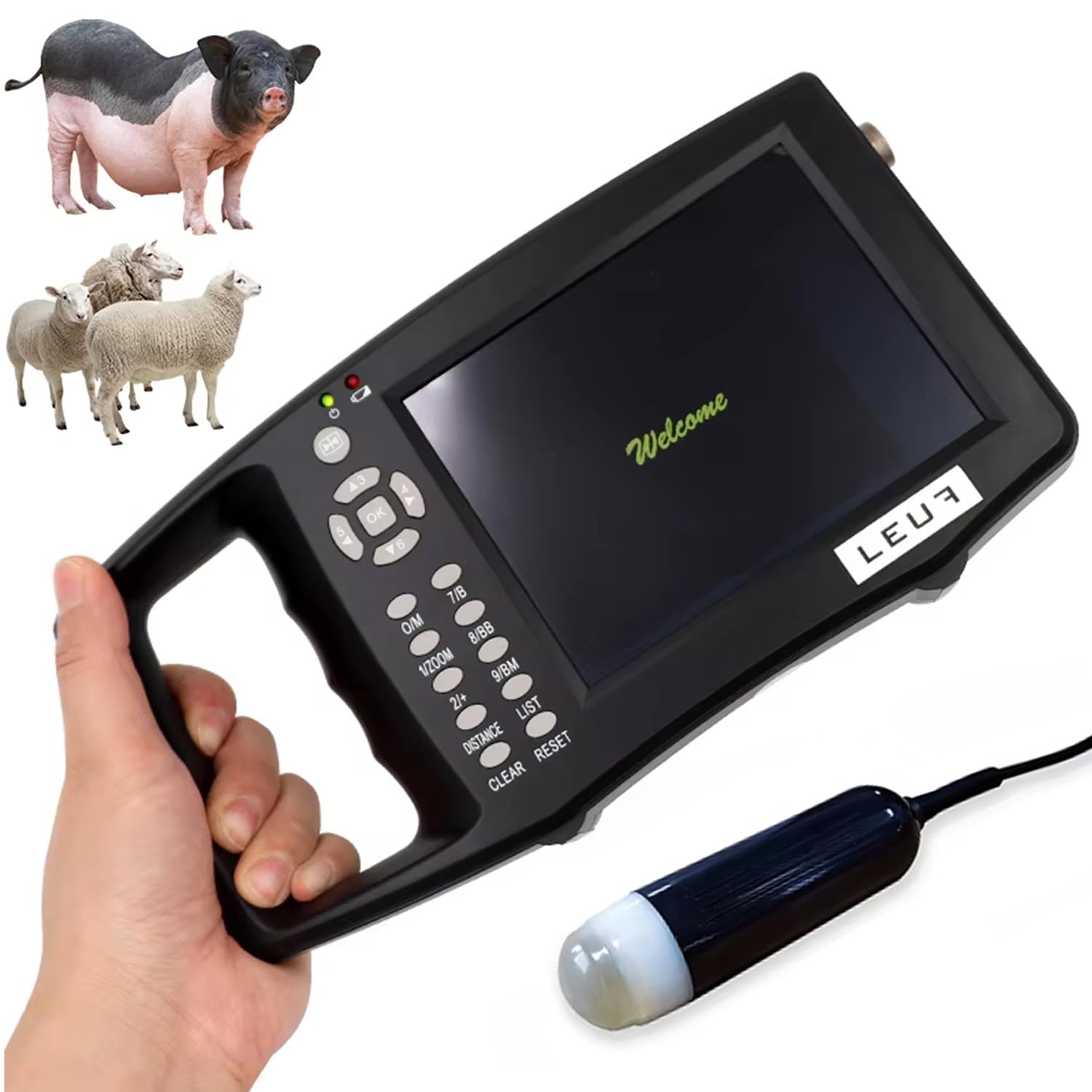 Zestaw do ultrasonografii weterynaryjnej B, przenośny ultrasonograf dla zwierząt B z sondą mechaniczną 3,5 MHz, badanie ciąży weterynaryjnej B USG, test ciążowy dla owiec, psów, kotów i świń