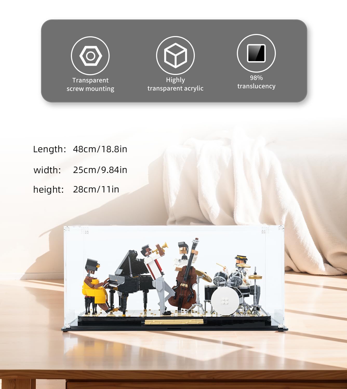 Acrylic Display Case for 21334, Size: 19x10x11 inch (NOT Included The Model)