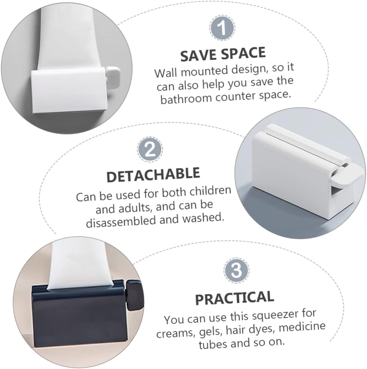 Wall Mounted Bathroom Toothpaste Dispenser Squeezer for Home Use