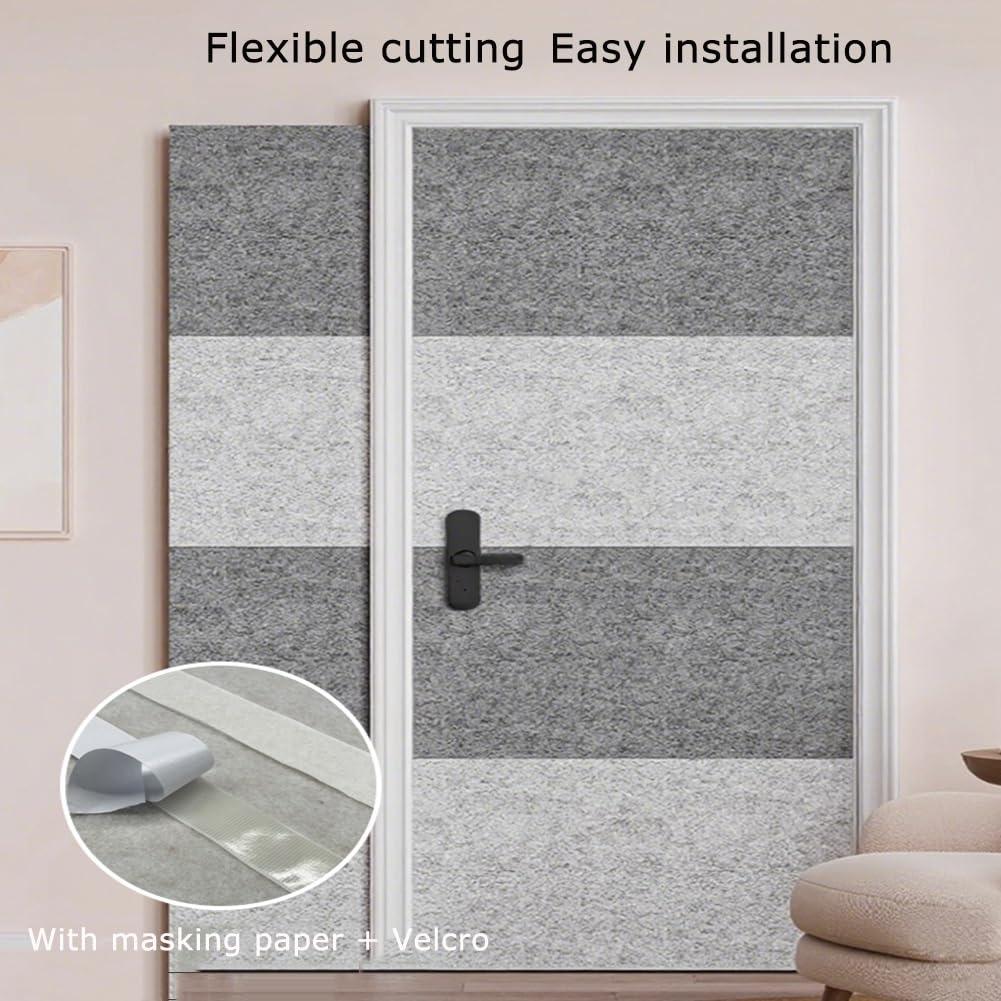 Pannelli Acustici Fonoassorbenti Decorativi, Insonorizzazione Stanza Rumori Vicini, Pannelli Insonorizzanti Adesivi per Pareti Porte Soffitto, Rettangolo(Light Gray,40 cm x 80 cm 20pcs)