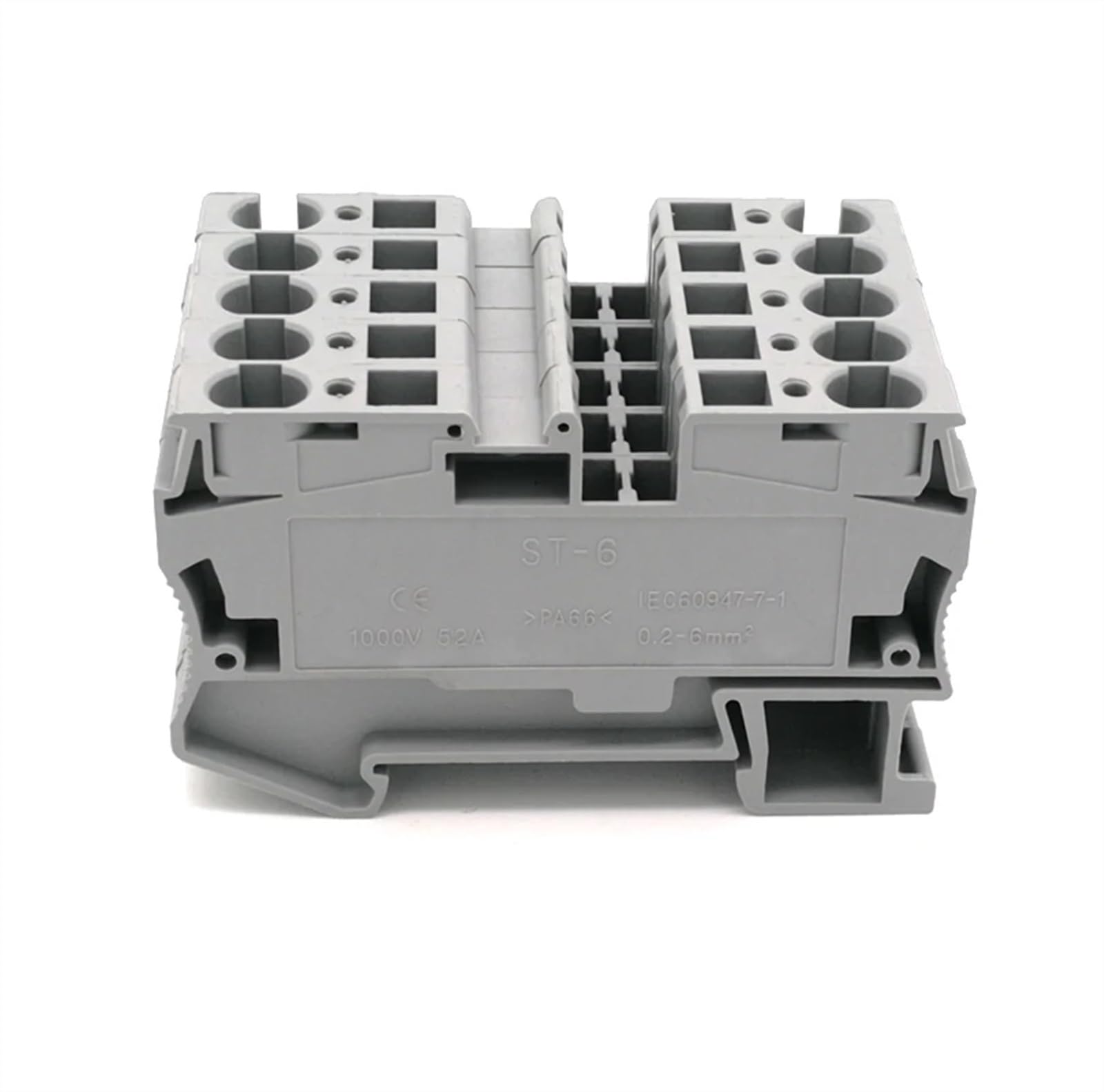 10/30/50 Pz Morsettiera a Molla ST-6 Terminali Senza Vite Su Guida Din Blocco Bornier Filo Connettore del Cavo 50A (Size : ST-6 (10pcs))