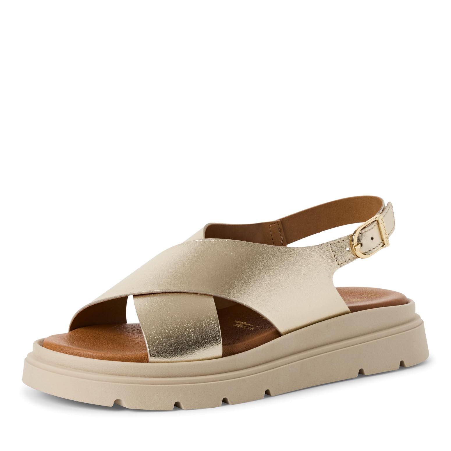 Tamaris Women's Damen 1-28270-42 Wedge Sandal, Light Gold, 6.5 UK