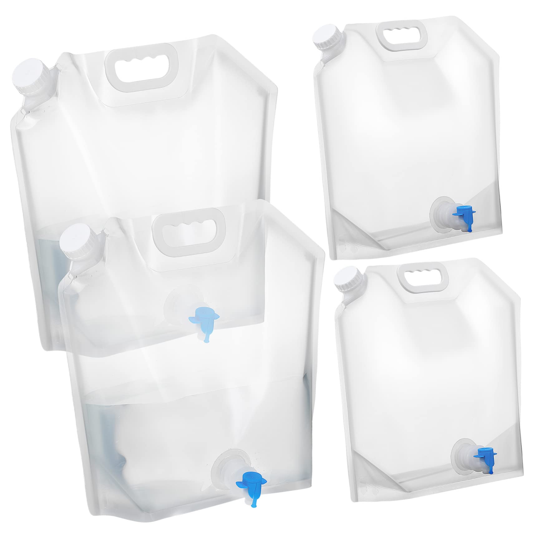4stücke Faltbare Wasserbehälter Tragbare Zusammenklappbare Wasserkanister Mit Auslauf Für Camping Outdoor-aktivitäten Und Reisen Transparent