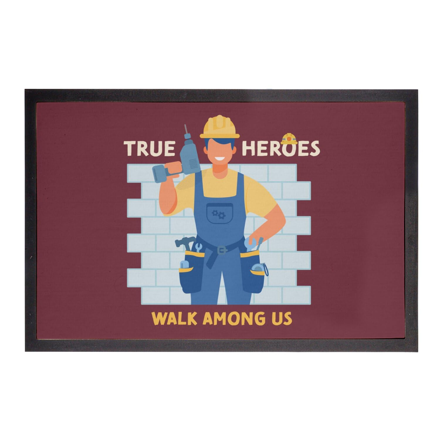 Paillasson rouge True Heroes Builder 75x50 cm tapis d entrée thématique