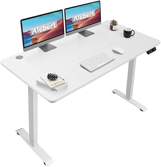 Alebert Electric Standing Desk, Width 55.1 x Depth 27.6 inches (140 x